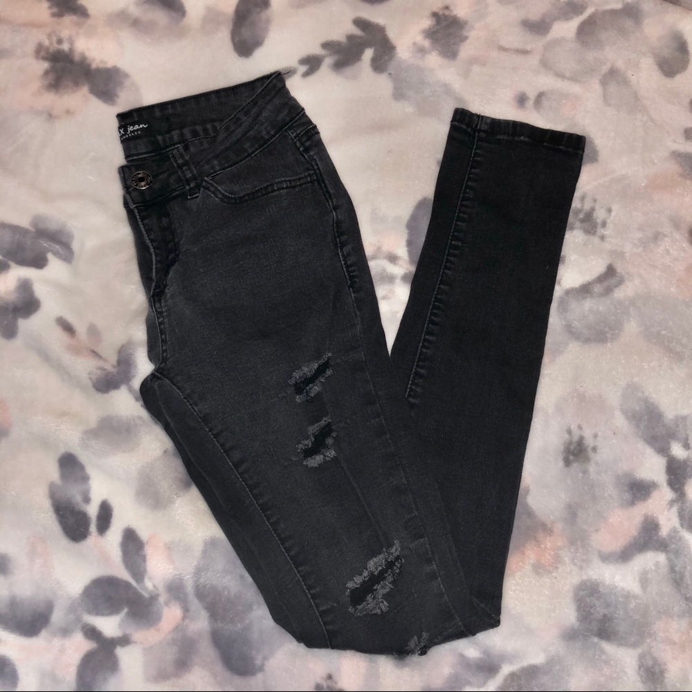 black ripped jeans
